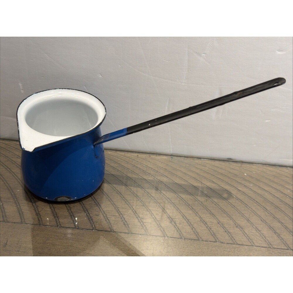 Vintage Enamelware Blue Dipper Ladle Farmhouse Cottage